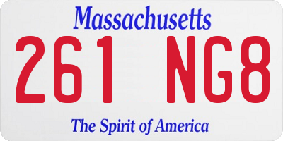MA license plate 261NG8