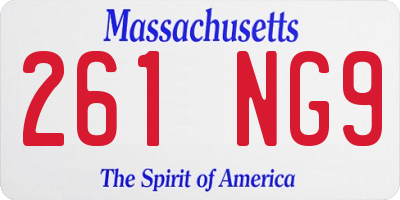 MA license plate 261NG9