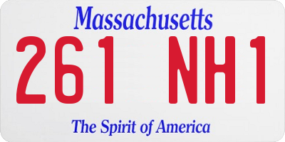MA license plate 261NH1