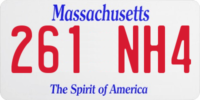 MA license plate 261NH4