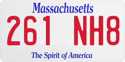 MA license plate 261NH8