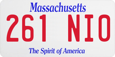 MA license plate 261NI0