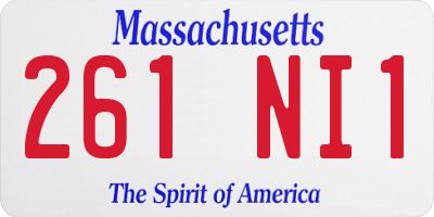 MA license plate 261NI1