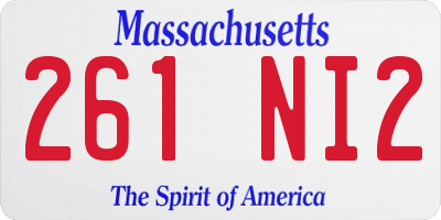 MA license plate 261NI2