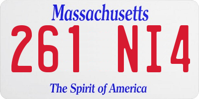 MA license plate 261NI4