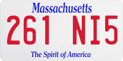 MA license plate 261NI5