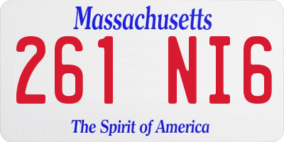 MA license plate 261NI6
