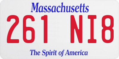 MA license plate 261NI8