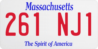 MA license plate 261NJ1
