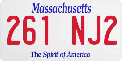 MA license plate 261NJ2