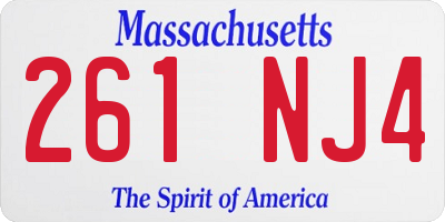MA license plate 261NJ4