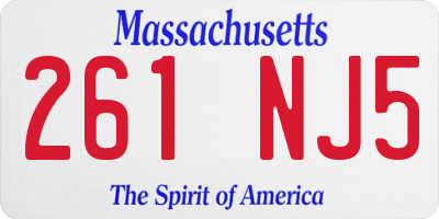 MA license plate 261NJ5