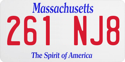 MA license plate 261NJ8