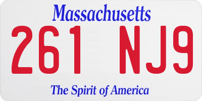 MA license plate 261NJ9