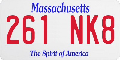 MA license plate 261NK8