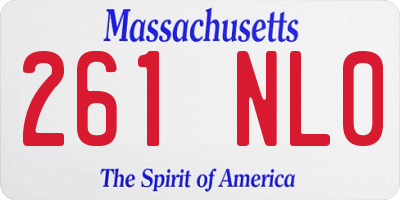 MA license plate 261NL0