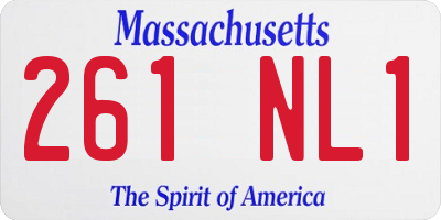 MA license plate 261NL1