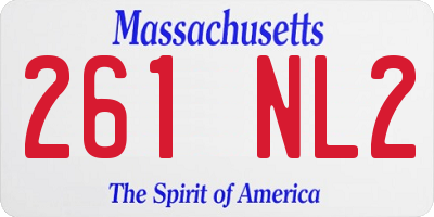MA license plate 261NL2