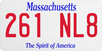 MA license plate 261NL8