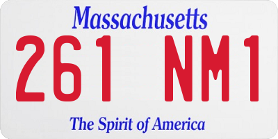 MA license plate 261NM1