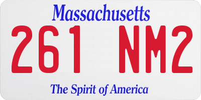 MA license plate 261NM2