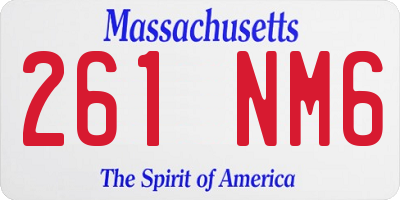 MA license plate 261NM6