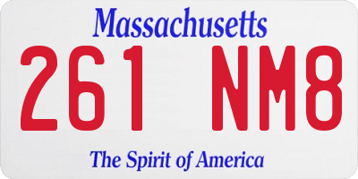 MA license plate 261NM8