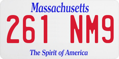 MA license plate 261NM9
