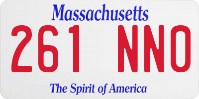 MA license plate 261NN0