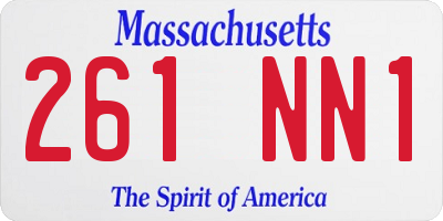 MA license plate 261NN1