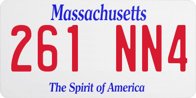 MA license plate 261NN4