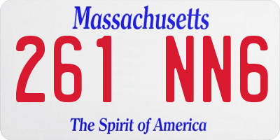 MA license plate 261NN6