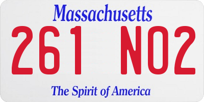 MA license plate 261NO2