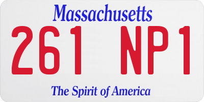 MA license plate 261NP1
