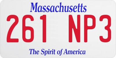 MA license plate 261NP3