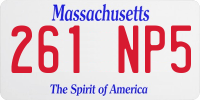 MA license plate 261NP5