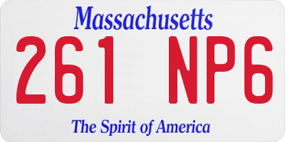 MA license plate 261NP6