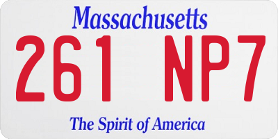 MA license plate 261NP7