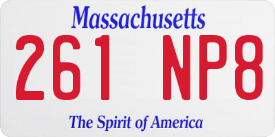 MA license plate 261NP8