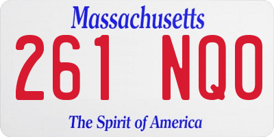 MA license plate 261NQ0