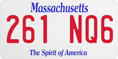MA license plate 261NQ6