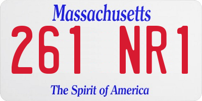 MA license plate 261NR1