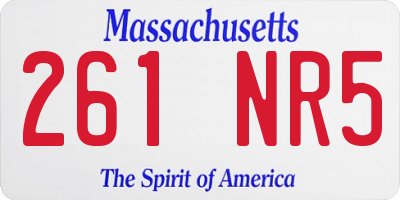 MA license plate 261NR5
