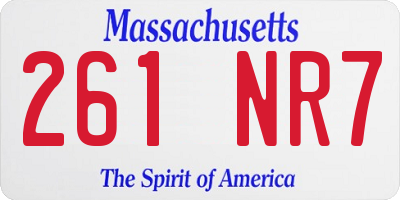 MA license plate 261NR7