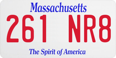 MA license plate 261NR8