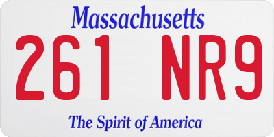 MA license plate 261NR9