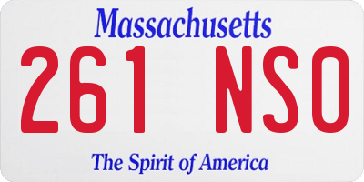 MA license plate 261NS0