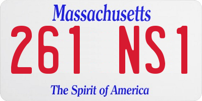 MA license plate 261NS1