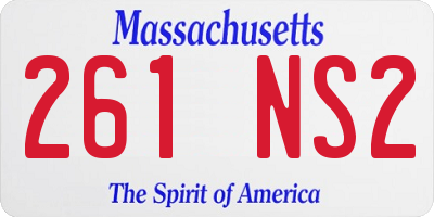 MA license plate 261NS2