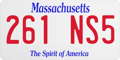 MA license plate 261NS5